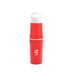 Bouteille écologique personnalisée en canne à sucre 500 ml couleur rouge avec zone d'impression