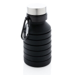 Gourde pliable en silicone anti-fuite avec mousqueton 550 ml Travel couleur noir