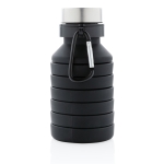 Gourde pliable en silicone anti-fuite avec mousqueton 550 ml Travel couleur noir troisième vue