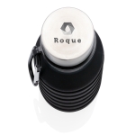 Gourde pliable en silicone anti-fuite avec mousqueton 550 ml Travel couleur noir vue avec logo