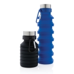 Gourde pliable en silicone anti-fuite avec mousqueton 550 ml Travel couleur noir vue générale