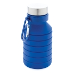 Gourde pliable en silicone anti-fuite avec mousqueton 550 ml Travel couleur bleu