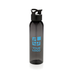 Gourde plastique personnalisable sans BPA 650 ml Luxe couleur noir avec zone d'impression