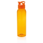 Gourde plastique personnalisable sans BPA 650 ml Luxe couleur orange