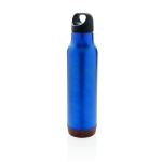 Gourde réutilisable en acier avec base en liège 600 ml Cork Base couleur bleu