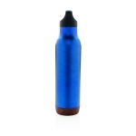 Gourde réutilisable en acier avec base en liège 600 ml Cork Base couleur bleu troisième vue