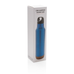 Gourde réutilisable en acier avec base en liège 600 ml Cork Base couleur bleu cinquième vue