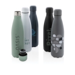 Gourde thermos personnalisées en acier 500 ml Lifestyle Premium couleur vert menthe vue avec plusieurs logo