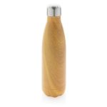 Élégante gourde en acier avec motif bois 500 ml Wood Print couleur bois clair