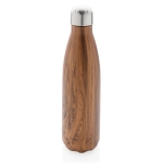 Élégante gourde en acier avec motif bois 500 ml Wood Print couleur bois foncé