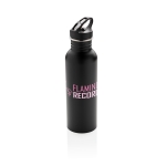 Gourde personnalisée en acier avec embout 710 ml Adventure couleur noir vue avec logo