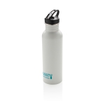 Gourde personnalisée en acier avec embout 710 ml Adventure couleur blanc vue avec logo