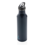 Gourde personnalisée en acier avec embout 710 ml Adventure couleur bleu marine vue avec logo