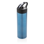 Gourde de sport en acier inoxydable avec paille 500 ml Pioneer couleur bleu