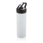 Gourde de sport en acier inoxydable avec paille 500 ml Pioneer couleur blanc