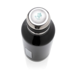 Gourde avec fonction thermos et plaque pour logo 500 ml Logo Plate couleur noir deuxième vue avec logo