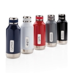 Gourde avec fonction thermos et plaque pour logo 500 ml Logo Plate couleur noir vue avec plusieurs logo