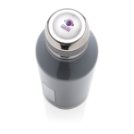 Gourde avec fonction thermos et plaque pour logo 500 ml Logo Plate couleur gris deuxième vue avec logo