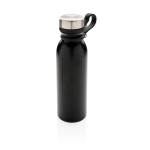Gourde isotherme avec logo et poignée en silicone 600 ml Carry Loop couleur noir