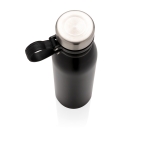 Gourde isotherme avec logo et poignée en silicone 600 ml Carry Loop couleur noir troisième vue
