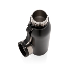 Gourde isotherme avec logo et poignée en silicone 600 ml Carry Loop couleur noir quatrième vue