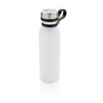 Gourde isotherme avec logo et poignée en silicone 600 ml Carry Loop couleur blanc