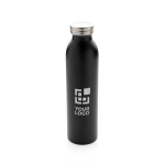 Gourde isotherme gravée ou imprimée couvercle anti-fuites 600 ml Crew couleur noir avec zone d'impression
