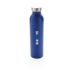 Gourde isotherme gravée ou imprimée couvercle anti-fuites 600 ml Crew couleur bleu vue avec logo