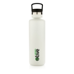Gourde avec couvercle pour infusion et grande ouverture 600 ml Partner couleur blanc vue avec logo