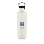 Gourde avec couvercle pour infusion et grande ouverture 600 ml Partner couleur blanc avec zone d'impression