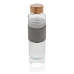 Bouteilles d'eau en verre personnalisées 750 ml Crystal Sleeve couleur transparent vue avec logo