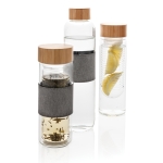 Bouteilles d'eau en verre personnalisées 750 ml Crystal Sleeve couleur transparent vue générale