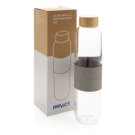 Bouteilles d'eau en verre personnalisées 750 ml Crystal Sleeve couleur transparent vue avec boîte