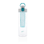 Gourde en tritan pour eau avec infuseur de fruits 700 ml couleur turquoise vue avec logo