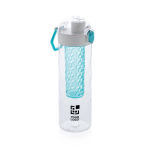 Gourde en tritan pour eau avec infuseur de fruits 700 ml Fruit Flavors couleur turquoise avec zone d'impression