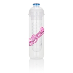 Gourde avec compartiment pour fruits ou glaçons 500 ml Natural Drink couleur bleu deuxième vue avec logo