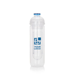 Gourde avec compartiment pour fruits ou glaçons 500 ml Natural Drink couleur bleu avec zone d'impression