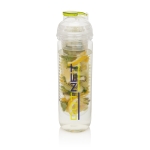 Gourde avec compartiment pour fruits ou glaçons 500 ml Natural Drink couleur vert lime vue avec logo