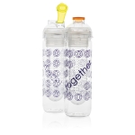 Gourde avec compartiment pour fruits ou glaçons 500 ml Natural Drink couleur vert lime vue avec plusieurs logo