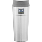Tasse thermique en acier avec couvercle à pression 500 ml Avenue Smart couleur argenté vue avec impression sérigraphique