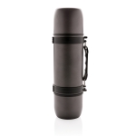 Bouteille isotherme publicitaire en inox avec 2 tasses 700ml Portable couleur gris foncé quatrième vue