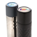 Bouteille isotherme personnalisable au design moderne 500ml Modern couleur gris vue avec plusieurs logo