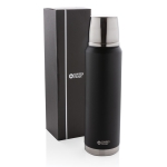 Bouteille isotherme avec housse anti-usure1L Swiss Peak Large couleur noir vue avec boîte