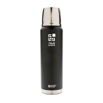 Bouteille isotherme avec housse anti-usure1L Swiss Peak Large couleur noir avec zone d'impression