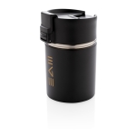 Verres thermos personnalisés avec intérieur en céramique 220ml Compact couleur noir vue avec logo