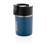 Verres thermos personnalisés avec intérieur en céramique 220ml Compact couleur bleu foncé vue avec logo