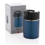 Verres thermos personnalisés avec intérieur en céramique 220ml Compact couleur bleu foncé vue avec boîte