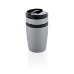Mugs thermos promotionnels compacts avec bande en silicone 280ml Strip couleur gris