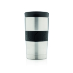 Tasses thermos en inox avec bande en silicone 300 ml Silicone couleur argenté