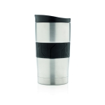 Tasses thermos en inox avec bande en silicone 300 ml Silicone couleur argenté deuxième vue